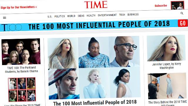 Time опубликовал ежегодный список 100 самых влиятельный людей мира