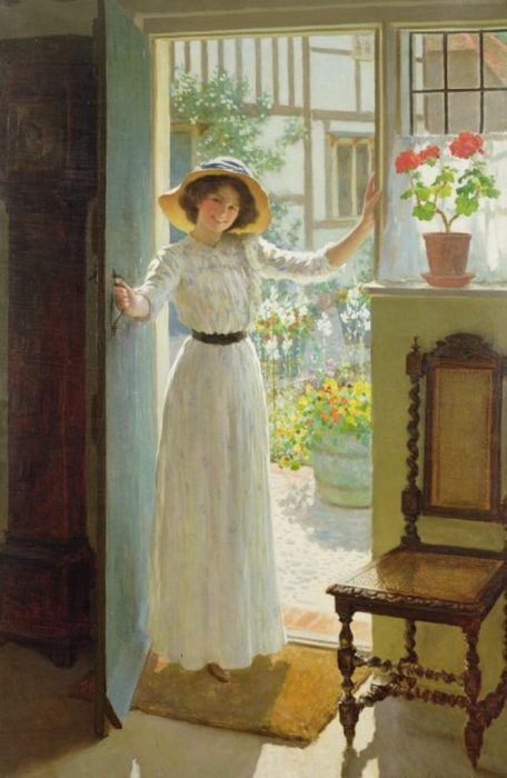 Дверь коттеджа. Автор: William Henry Margetson.