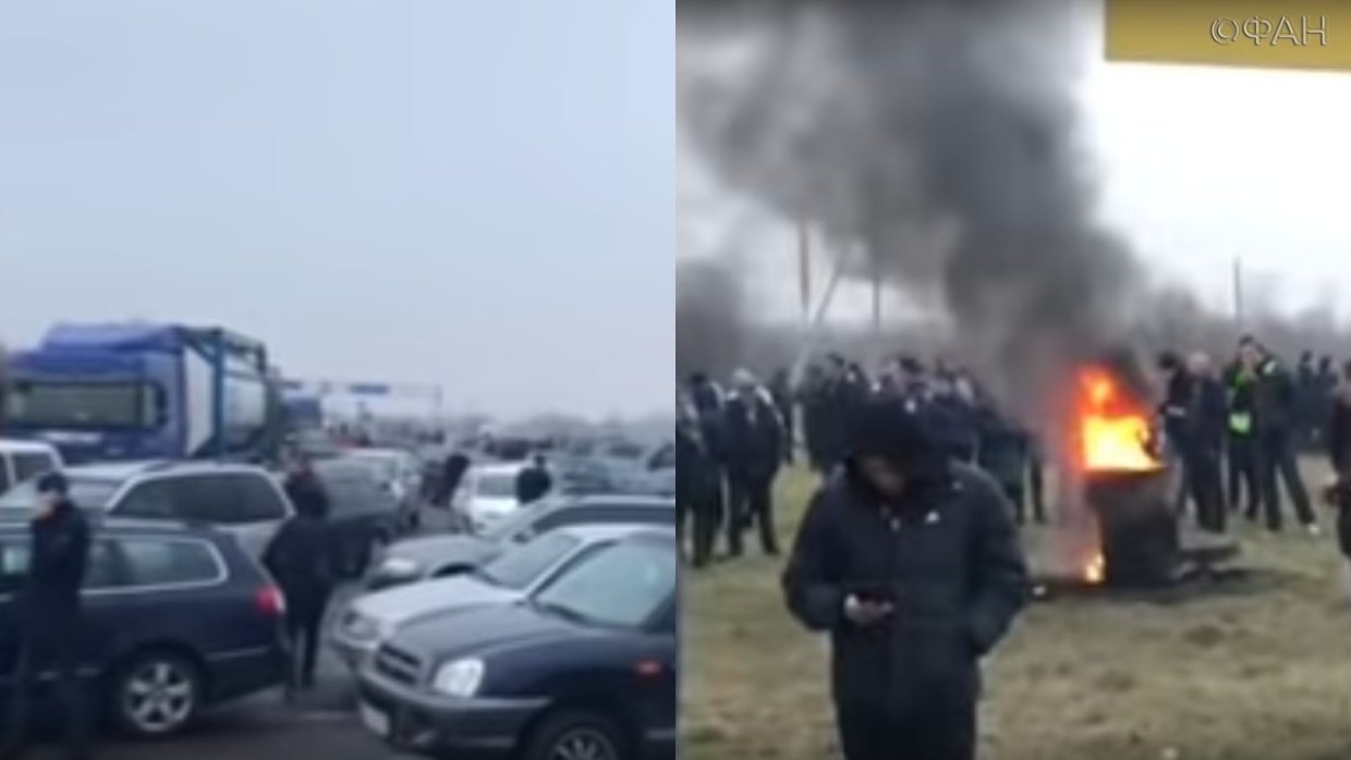 «Евробляхеры» продолжают митинговать на границе Украины и Польши