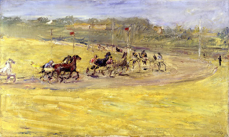 Макс Слефогт. Скачки. 1907. "Harness Racing".Max Slevogt - Oil On Canvas - 1907 - Staatliche Museen zu Berlin (Germany) Макс Слефогт. Скачки. 1907. "Harness Racing".Max Slevogt - Oil On Canvas - 1907 - Staatliche Museen zu Berlin (Germany)