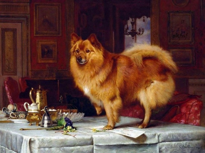 «Марко на накрытом для завтрака столе королевы». (1893 г.) Автор: Чарльз Бартон Барбер. «Марко на накрытом для завтрака столе королевы». (1893 г.) Автор: Чарльз Бартон Барбер.