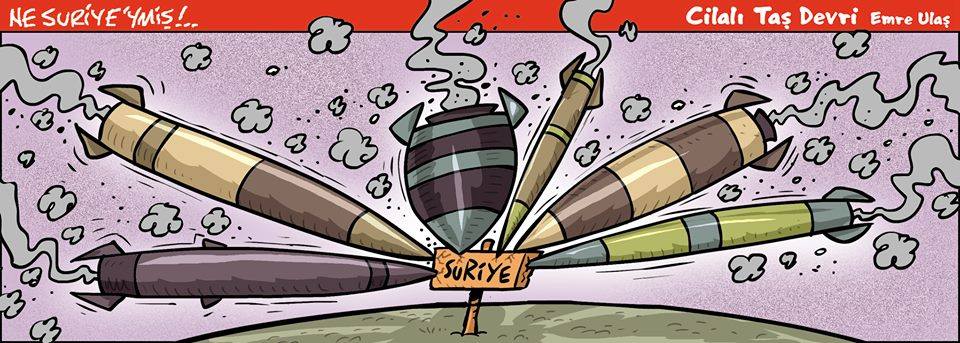 Бомбардировки Сирии в зарубежной карикатуре Бомбардировки Сирии в зарубежной карикатуре