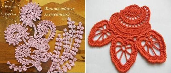 Ирландское кружево крючком, мотив 18