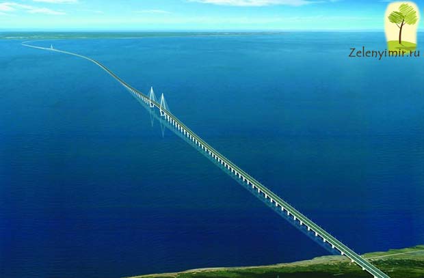 Мост через залив Ханчжоувань - один из самых длинных мостов мира - 3