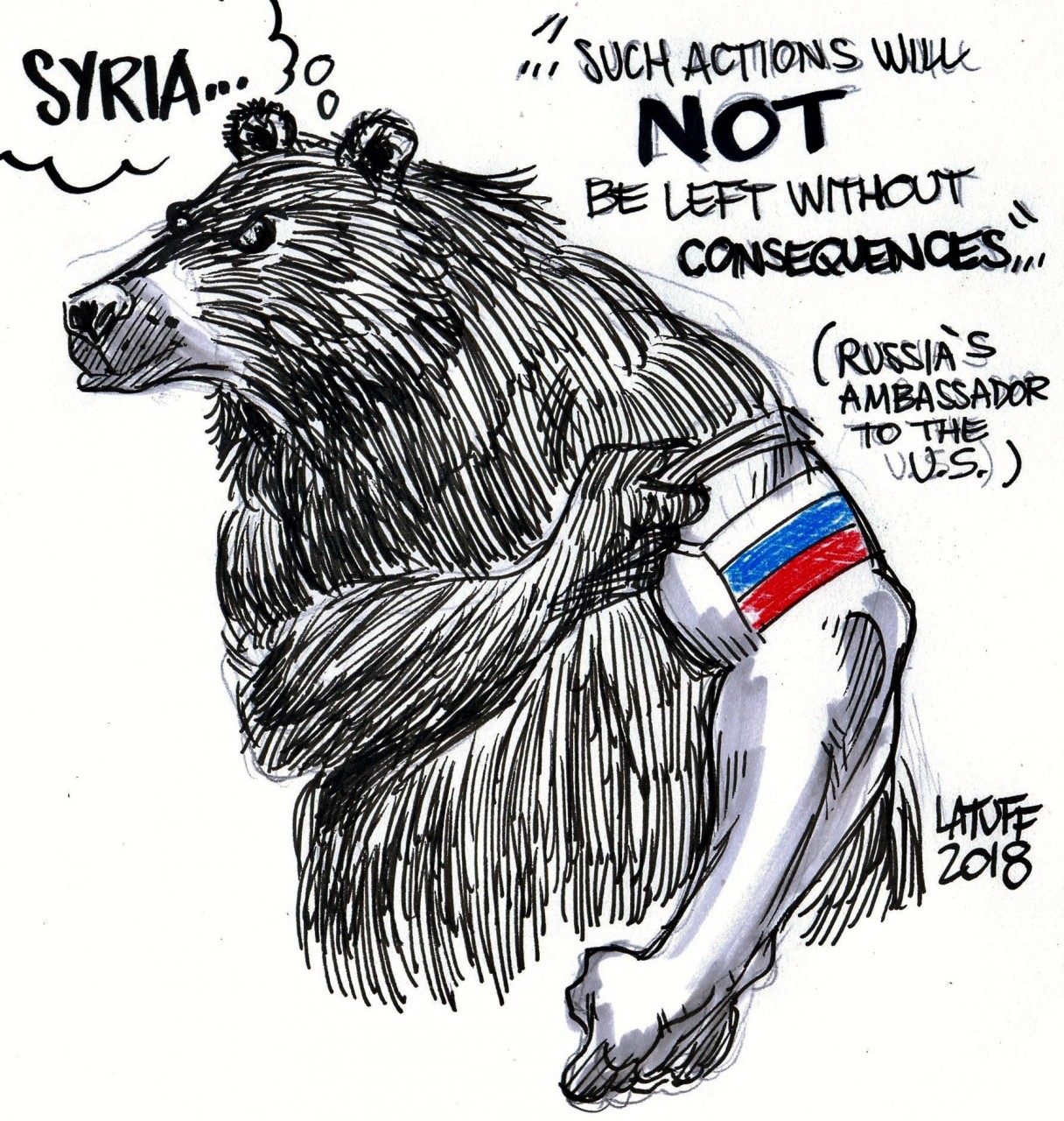 Бомбардировки Сирии в зарубежной карикатуре Бомбардировки Сирии в зарубежной карикатуре