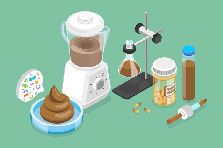 Трехмерная изометрическая плоская концептуальная иллюстрация трансплантации фекальной микробиоты, бактериотерапия | Источник: Zoonar / Legion Media