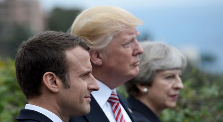 Трамп, Мэй, Макрон Трамп, Мэй, Макрон