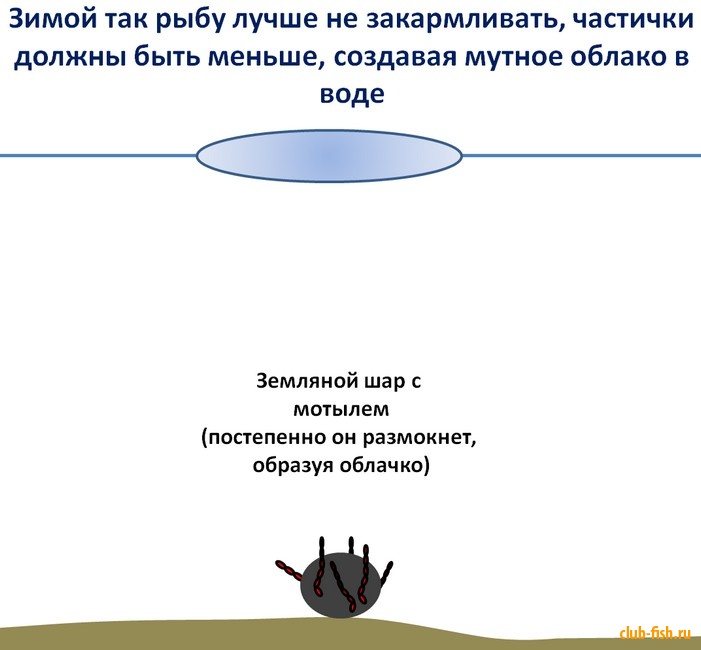 Прикормка рыбы зимой.