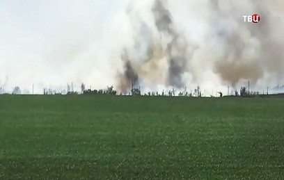 Пожар на складе боеприпасов в Харьковской области локализован