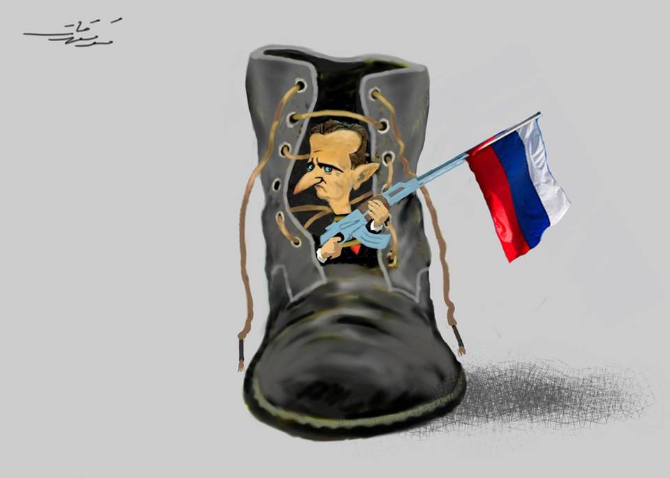 Бомбардировки Сирии в зарубежной карикатуре Бомбардировки Сирии в зарубежной карикатуре