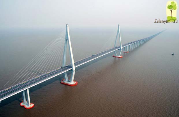 Мост через залив Ханчжоувань - один из самых длинных мостов мира - 8