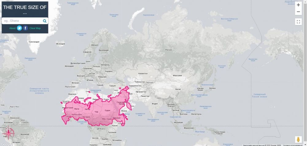 5 карт, на которых видны реальные размеры стран