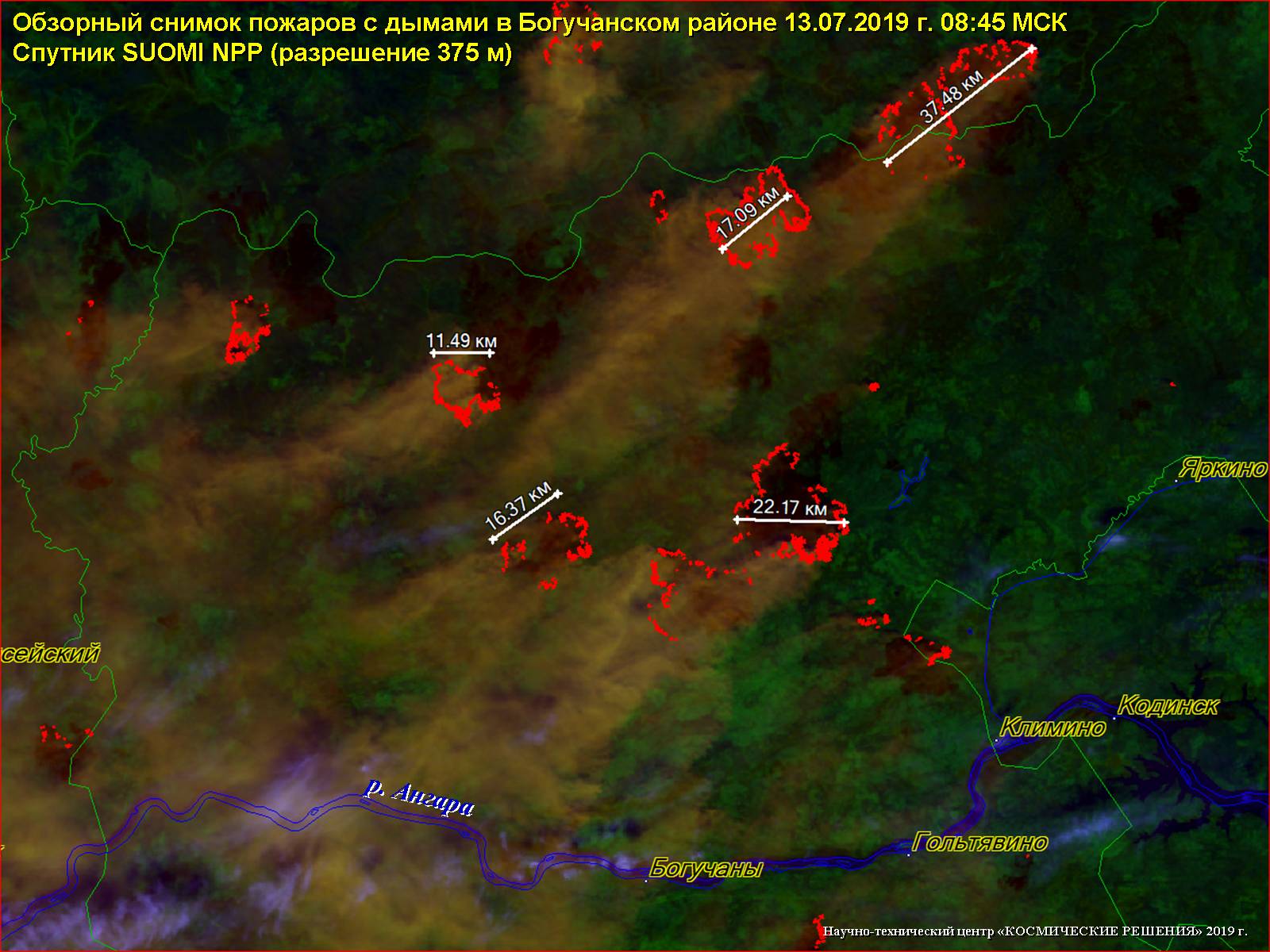Лесные пожары в Красноярском крае сейчас на карте