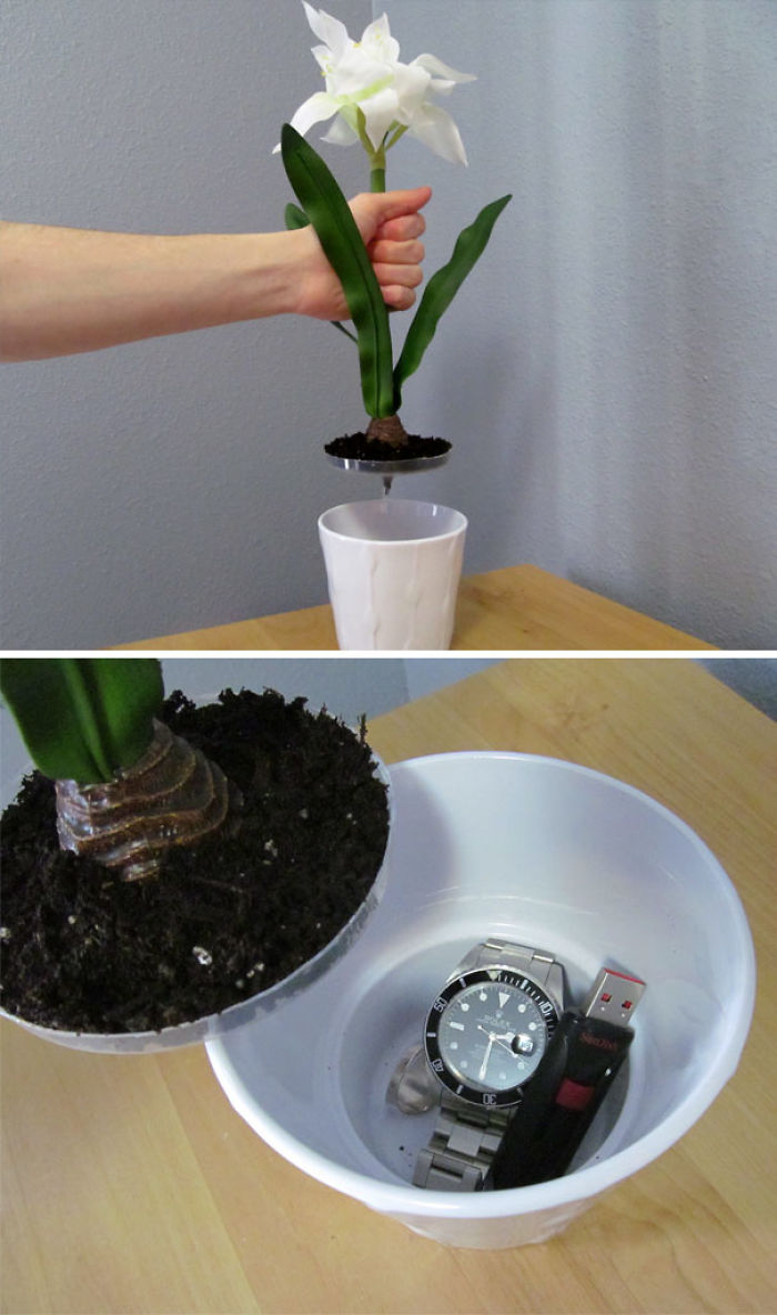 Potted Plant Secret Compartment