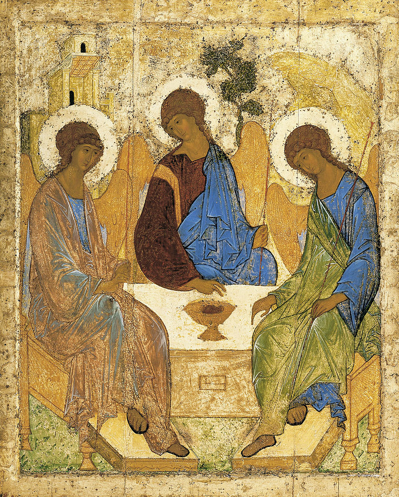 Андрей Рублев "Троица" 1425-1427. Хранится в Государственной Третьяковской галерее в Москве. Андрей Рублев "Троица" 1425-1427. Хранится в Государственной Третьяковской галерее в Москве.