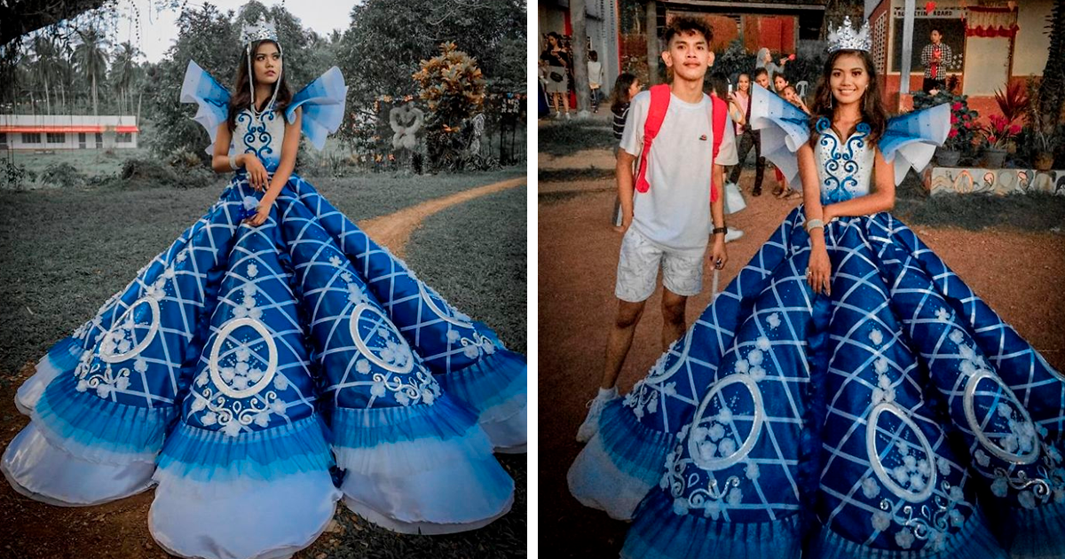 Братская любовь: студент пошил сказочное платье для сестры на выпускной