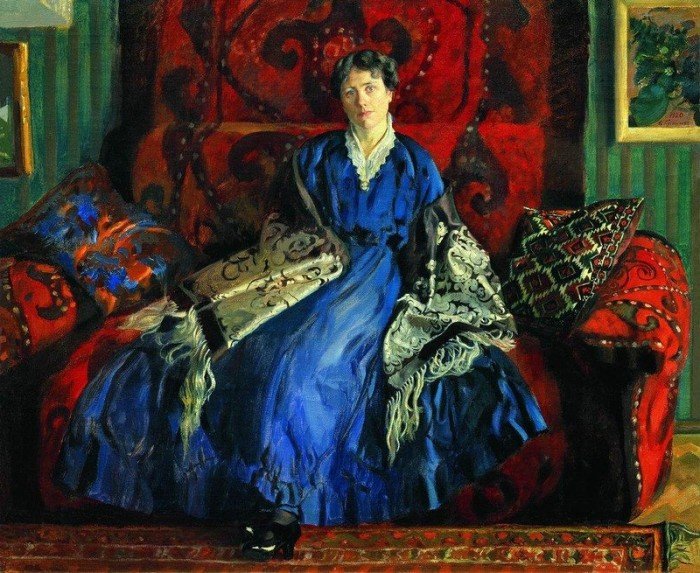 Портрет Ю.Е. Кустодиевой. (1920). Автор: Б.М.Кустодиев. Муки и радости Бориса Кустодиева – художника, который писал жизнеутверждающие полотна прикованный к кровати