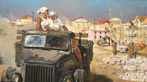 «В районе новостроек», А.Пушнин, 1960 г.