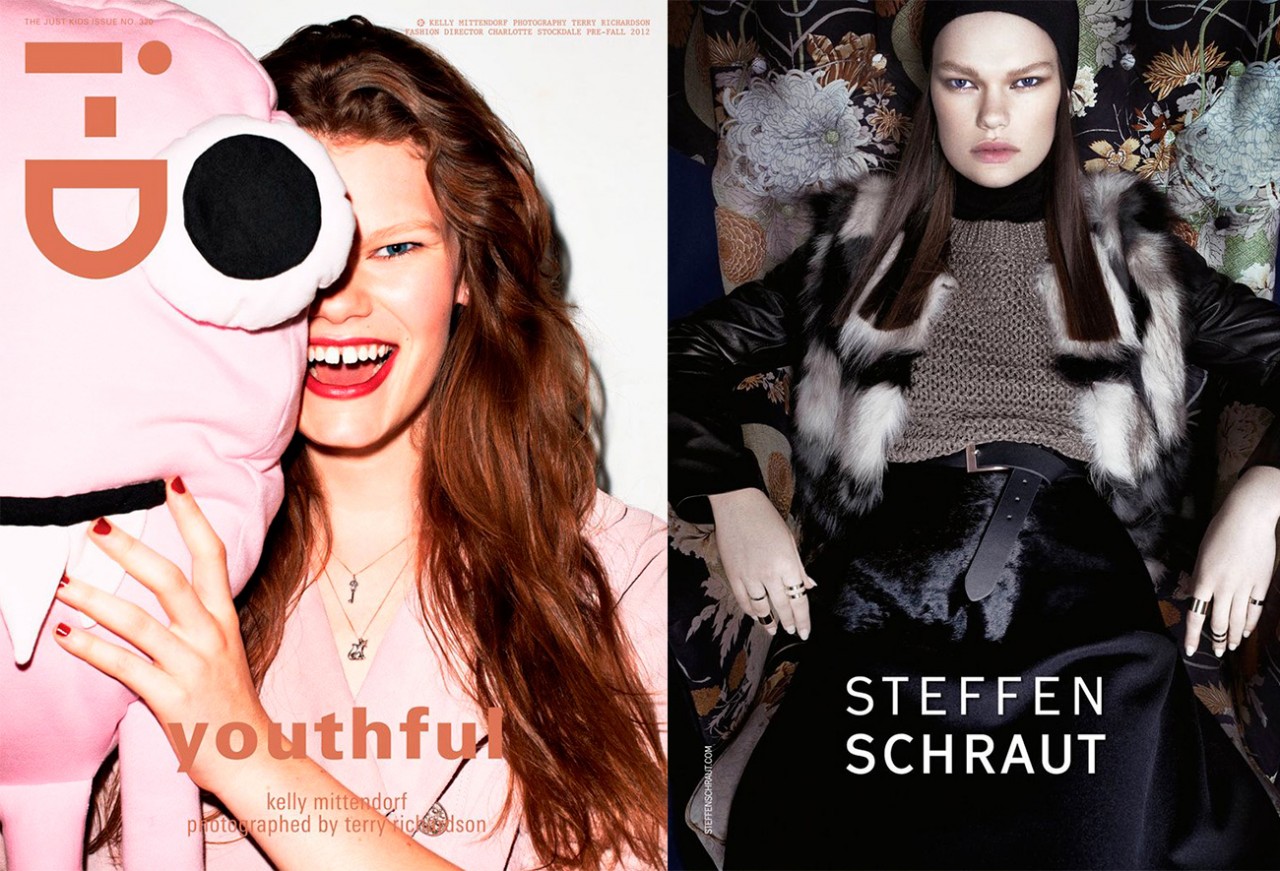 Обложка i-D, jctym 2012; рекламная кампания Steffen schraut, осень-зима 2014/2015