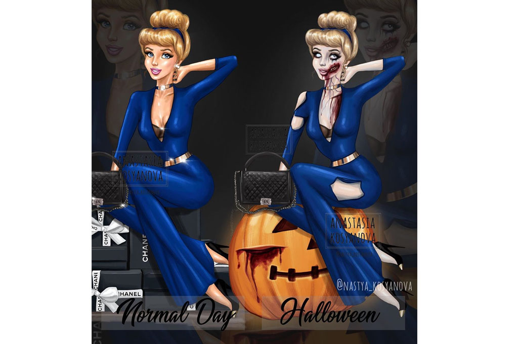 Принцессы Disney в образе для Halloween