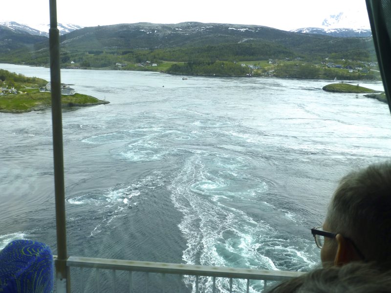 View of the maelstrom from the Saltstraumen bridge.