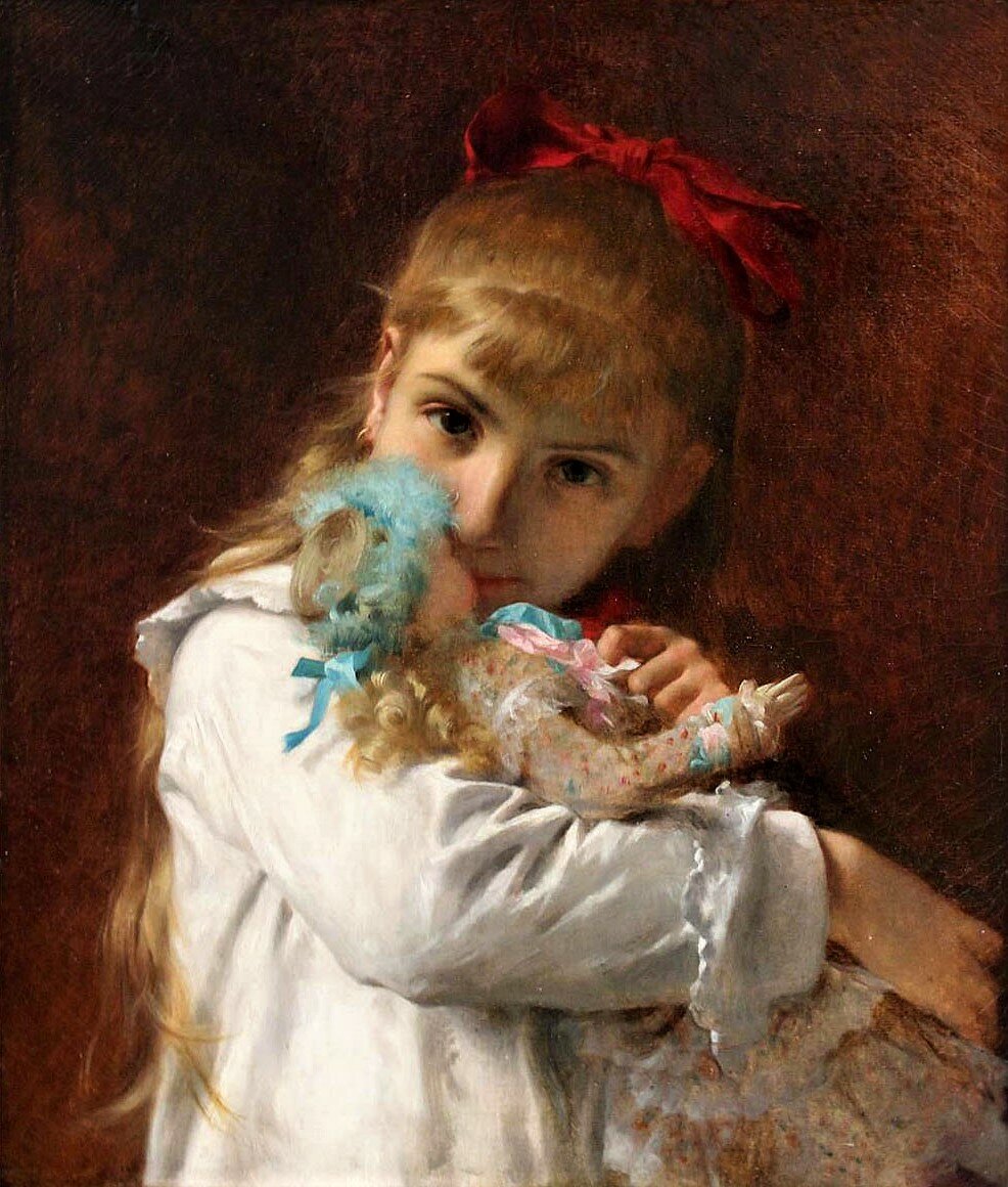 "Девочка с куклой", 1871, холст, масло