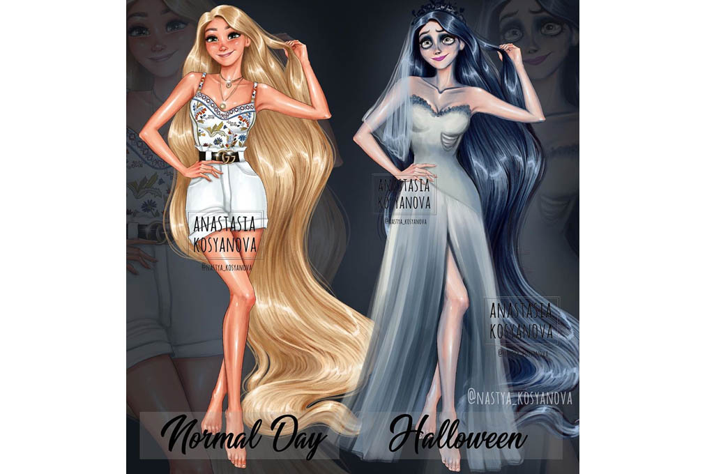 Принцессы Disney в образе для Halloween
