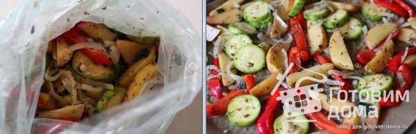 Картофель маринованный и запеченный в духовке с овощами фото к рецепту 1 Картофель маринованный и запеченный в духовке с овощами фото к рецепту 1