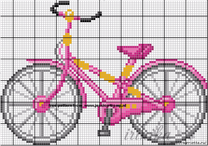 Вышиваем велосипед. Идеи со схемами (7) (700x491, 364Kb)