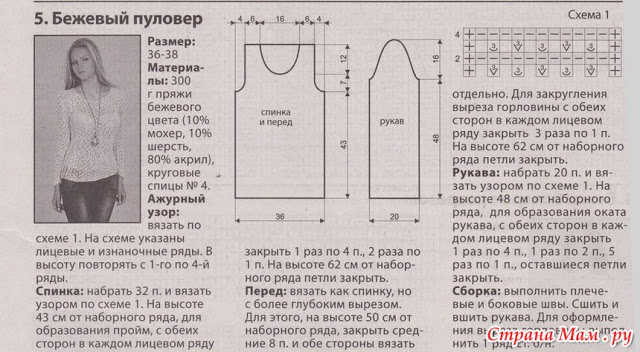 Как вязать пройму на горловине Как вязать пройму на горловине