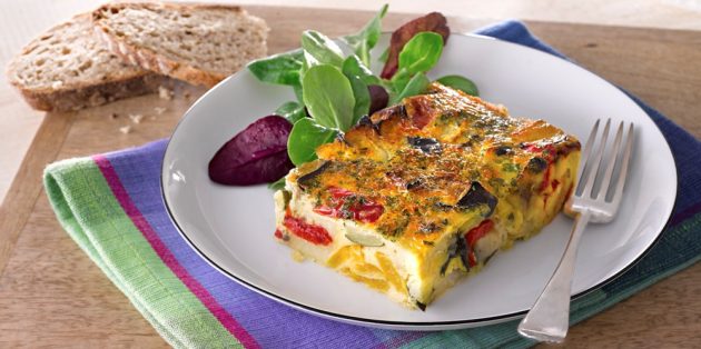 Фриттата c запечёнными овощами Как приготовить яйца в духовке: Фриттата c запечёнными овощами