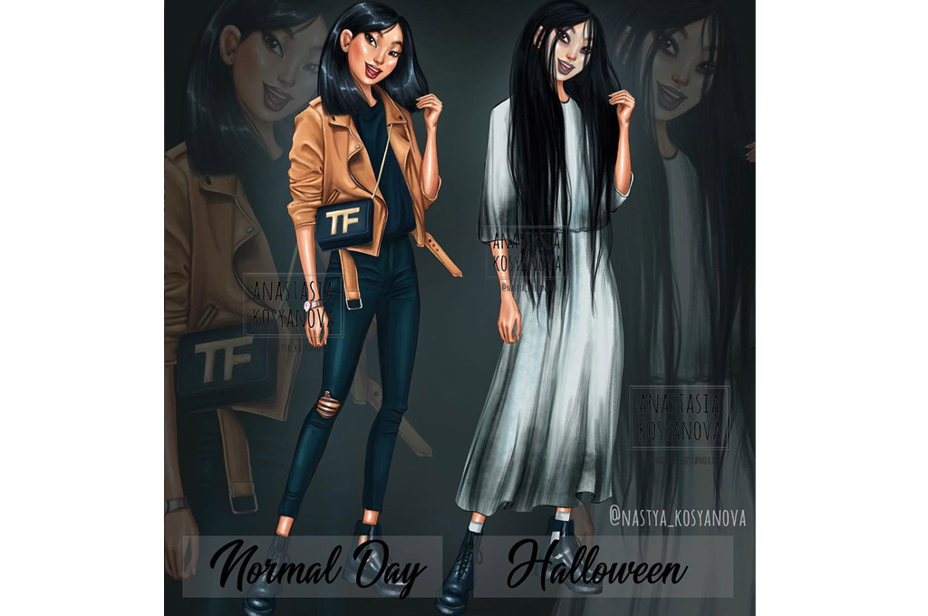 Принцессы Disney в образе для Halloween