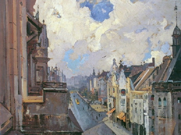 Улица в Берлине. (1920 год). Автор: Иван Мясоедов. Как сын художника Мясоедова отплатил отцу за изувеченное детство