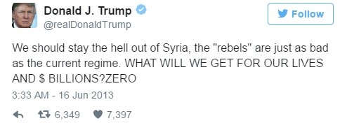 15 раз, когда Трамп говорил, что США не должны бомбить Сирию 15 раз, когда Трамп говорил, что США не должны бомбить Сирию