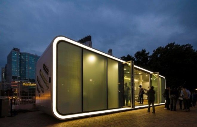 ALPOD проект мобильного дома будущего сделанный из алюминия поэтому он сочетает прочность и лёгкость для удобного перемещения Конструкция оборудованна мансардными окнами и раздвижными дверями