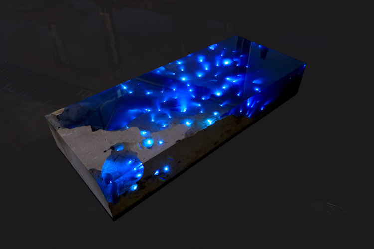 nature-inspired furniture starry sea resin table 