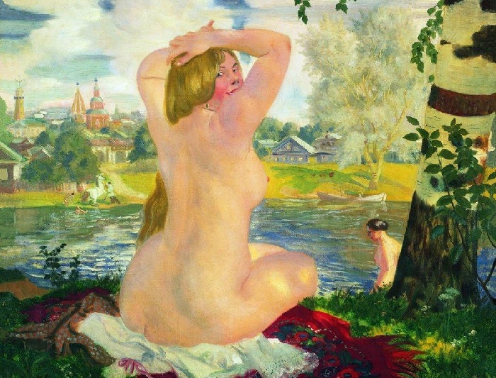 Купальщица-2. (1921). Автор: Б.М.Кустодиев. Муки и радости Бориса Кустодиева – художника, который писал жизнеутверждающие полотна прикованный к кровати