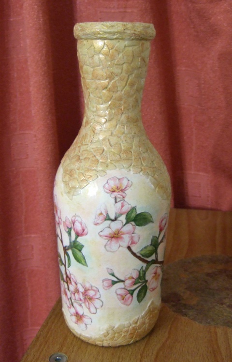 Декупаж ваз из бутылки Декупаж ваз из бутылки