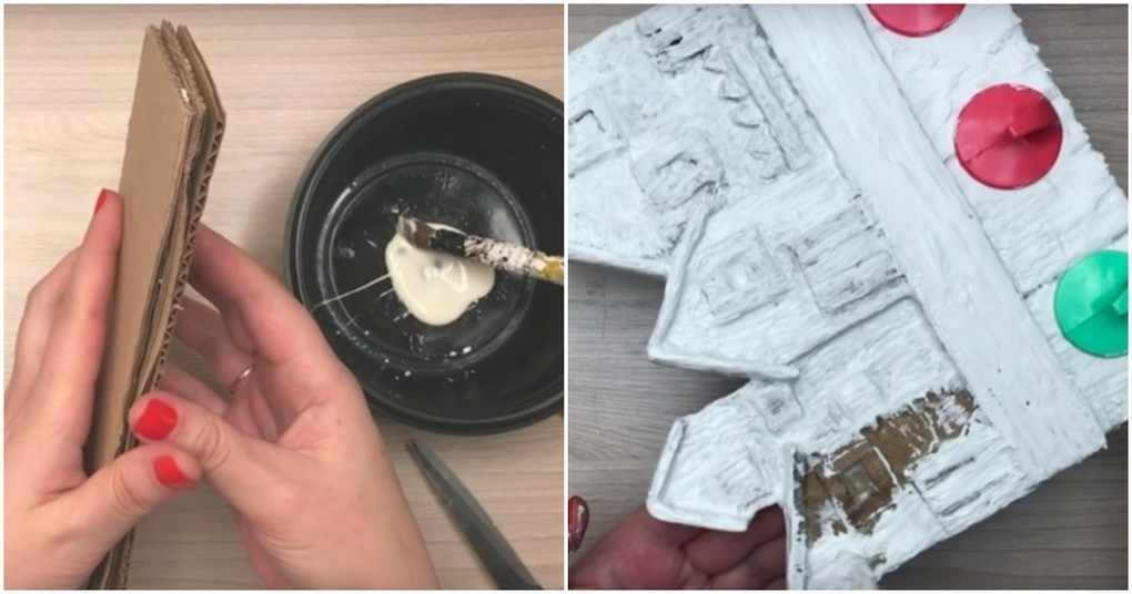 Картон + краска = стильный аксессуар для дома Картон + краска = стильный аксессуар для дома