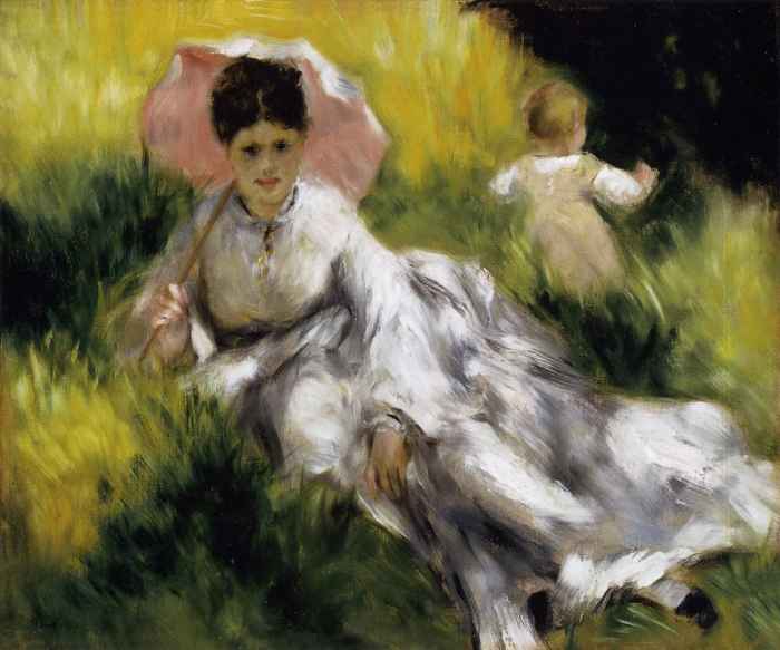 Пьер-Огюст Ренуар. Прогулка. Дама с зонтиком. 1873г. Woman with Parasol