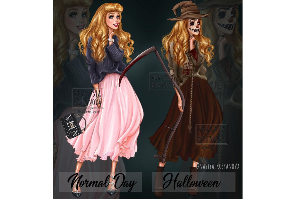 Принцессы Disney в образе для Halloween