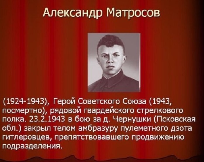 Александр Матросов. Александр Матросов. Велика Отечественная война, герои, победа