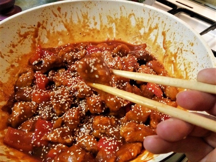 Свинина в кисло-сладком соусе еда, рецепт, кулинария, свинина, длиннопост