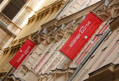 The Vienna Stock Exchange (Wiener Boerse) logo is pictured at its office building in Vienna, Austria, November 20, 2017. REUTERS/Heinz-Peter Bader The Vienna Stock Exchange (Wiener Boerse) logo is pictured at its office building in Vienna, Austria, November 20, 2017. REUTERS/Heinz-Peter Bader