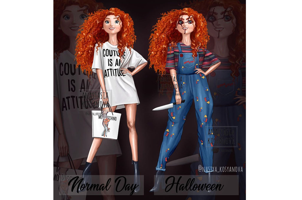 Принцессы Disney в образе для Halloween
