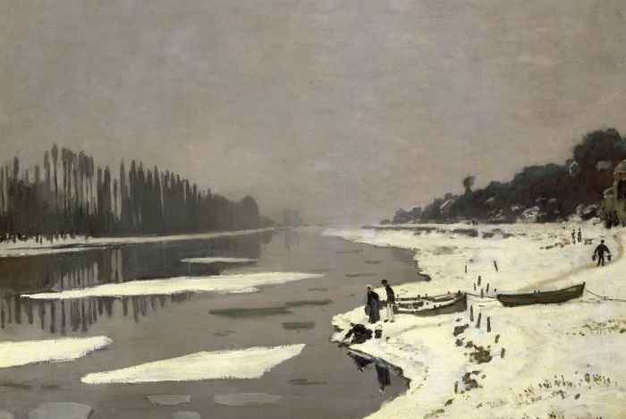 Клод Моне. Льдины на Сене в Буживале. 1868г. Ice Floes on the Seine at Bougival