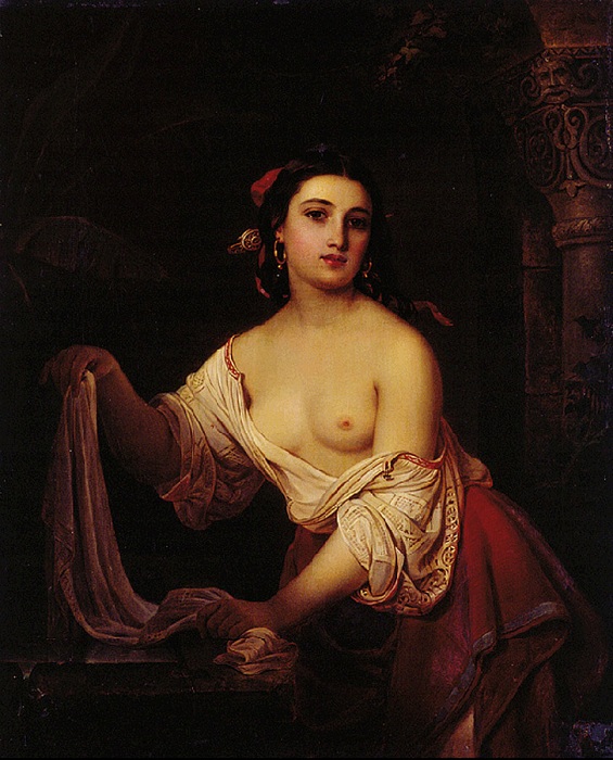 Девушка-итальянка, полощущая белье. (1848 год). Рыбинский историко-архитектурный и художественный музей. Автор: П.Орлов. Как подмастерье маляра стал учеником Брюллова и одним из лучших европейских портретистов