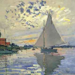 Импрессионизм (Impressionism) мини. Парусник в Ле Пти-Женвилье. 1874г. Клод Моне