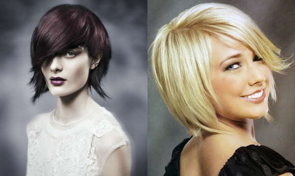 Стрижки с косой челкой Стрижки с косой челкой