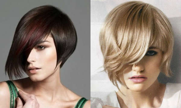 Стрижки с косой челкой Стрижки с косой челкой